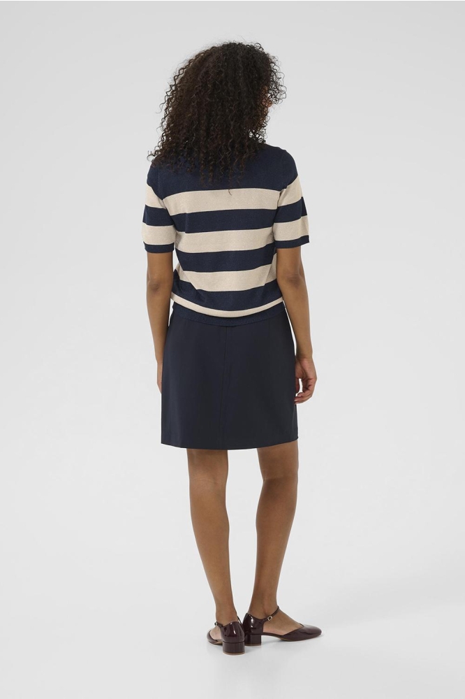 KAREGINA STRIPED PULLOVER 10510652 MIDNIGHT/FEATHER WIDE STRIPE